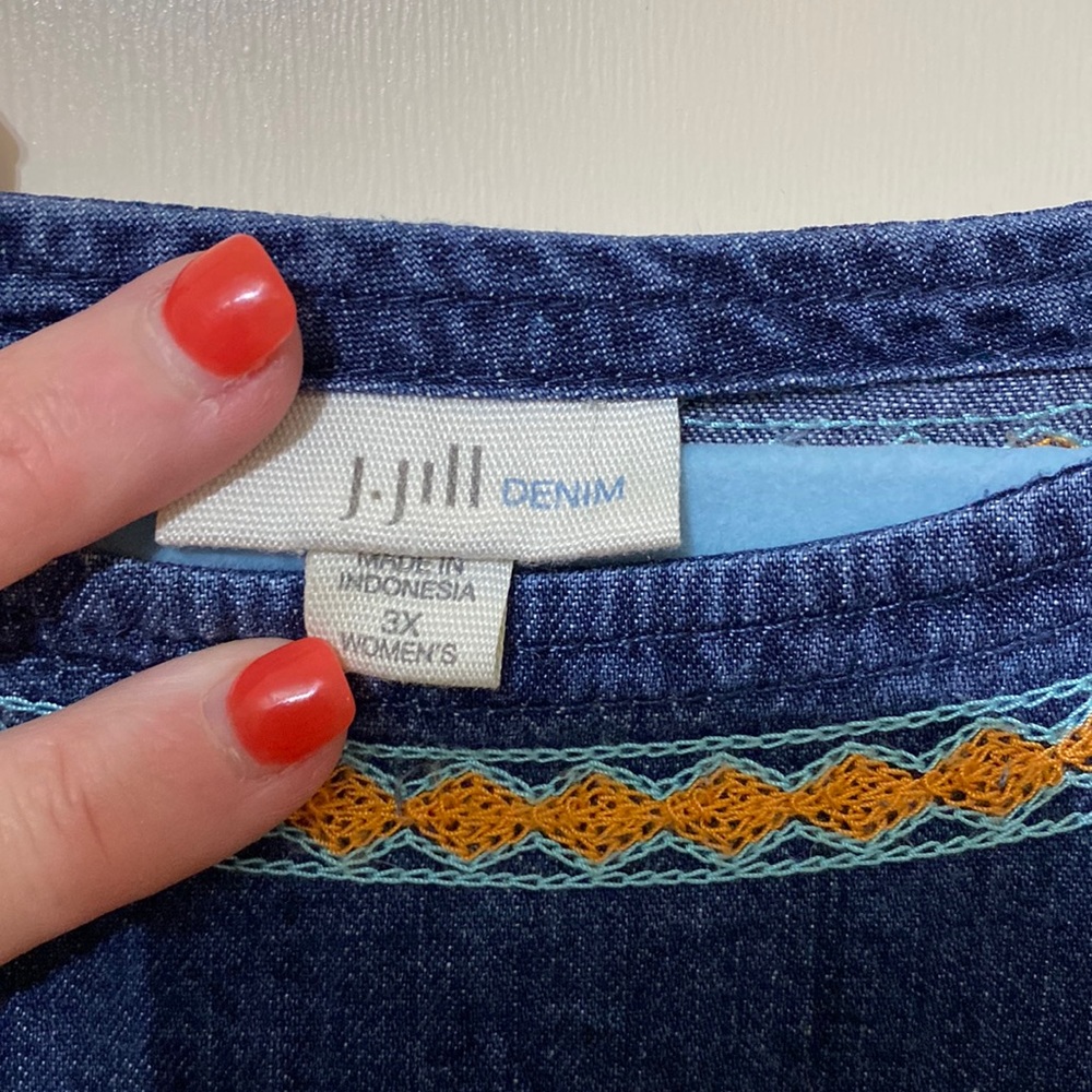 JJill denim appliqué dress